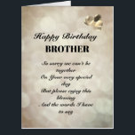 Large Happy Birthday Brother Greeting Card<br><div class="desc">Large Happy Birthday Brother distance Greeting Card with lovely verse.</div>