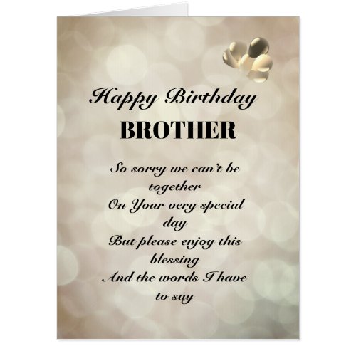 Large Happy Birthday Brother Greeting Card