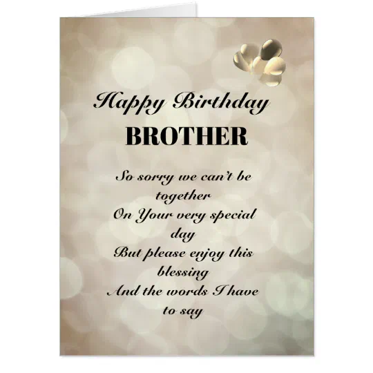 Happy Birthday Brother Blessings Large Happy Birthday Brother Greeting Card | Zazzle.com