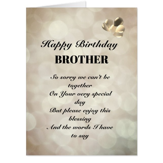Large Happy Birthday Brother Greeting Card (Front)