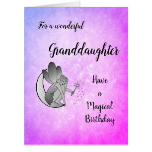 Large Happy Birthday Granddaughter Fairy design Card