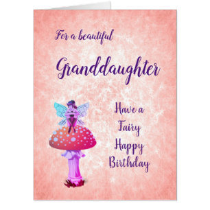 Large Happy Birthday Granddaughter Fairy design Card