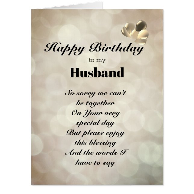 Large Happy Birthday Husband Greeting Card (Front)