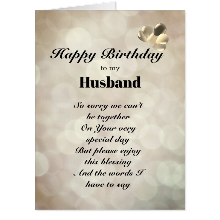 Large Happy Birthday Husband Greeting Card | Zazzle