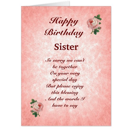 Long Distance Birthday Wishes For Sister