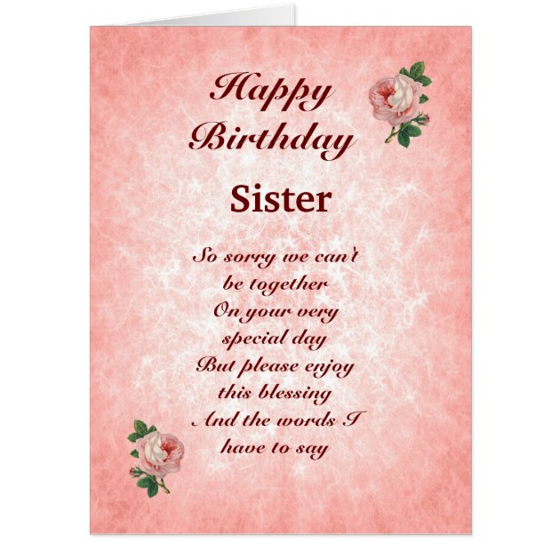 FOR A SISTER WHO'S VERY SPECIAL BIRTHDAY CARD 