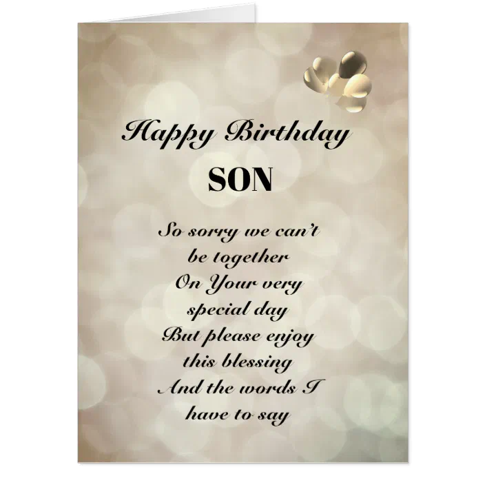 For a special Son Birthday Card 