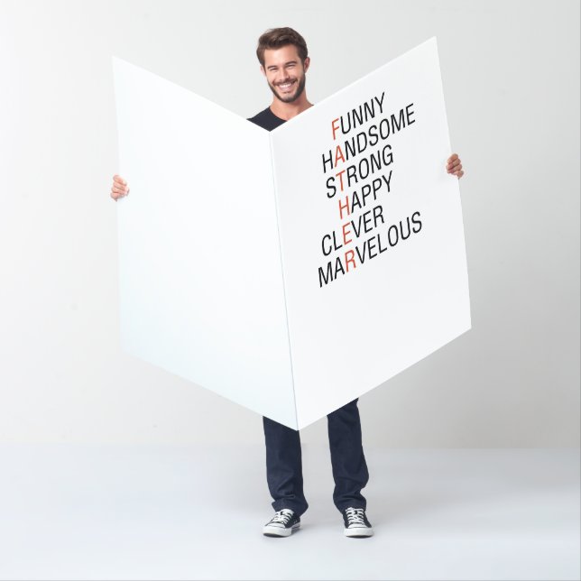 Large Happy Father's Day Card - Awesome Words Card (In Situ)