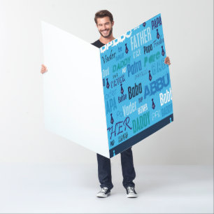 Large Happy Father's Day Card-Father in Languages Card