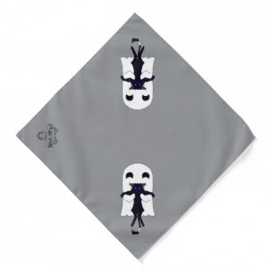 Large Happy Ghost & Scraggly Cat Dog Bandana