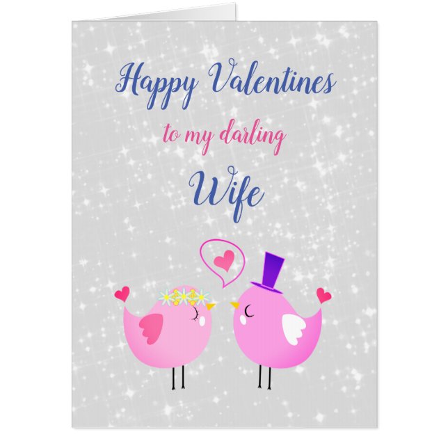 Large Happy Valentines Day Wife Card (Front)