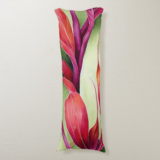 Large Hawaiian Plant Body Pillow (Front Vertical)