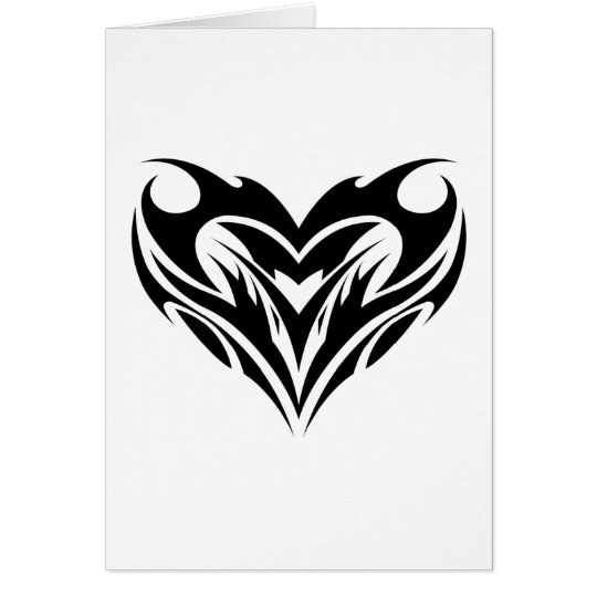 Large Heart Tribal Tattoo Design Card