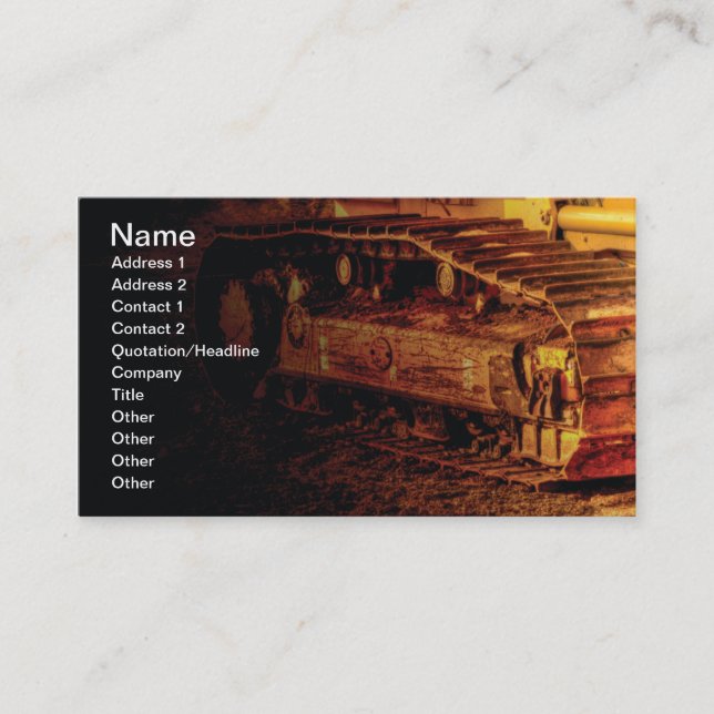 large heavy duty construction equipment business card (Front)