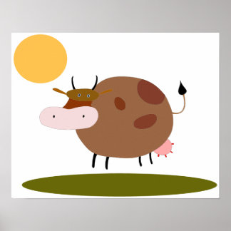 Large High End quality printet happy cow poster