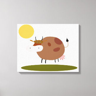 Large high quality canvas with premium cow picture print
