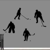 Large Hockey Set Black Wall Decal (Front)