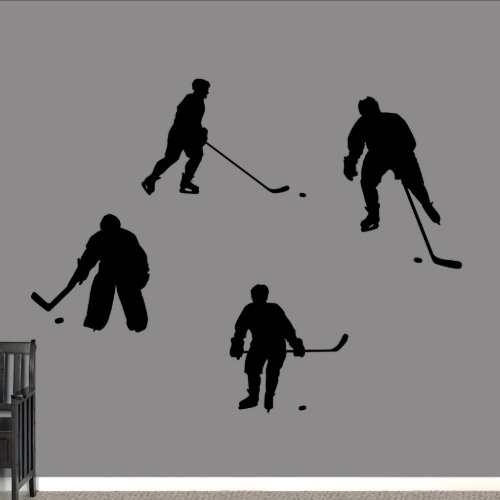 Large Hockey Set Black Wall Decal