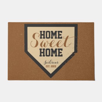 Large Home Sweet Home Plate Family Name Doormat by INAVstudio at Zazzle