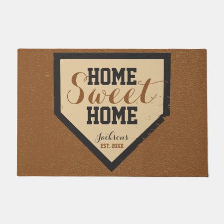 Large Home Sweet Home Plate Family Name Doormat