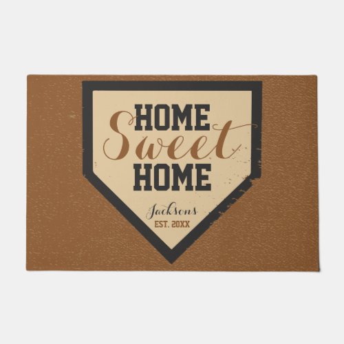 Large Home Sweet Home Plate Family Name Doormat