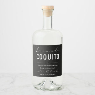 Large Homemade Coquito Bottle Label