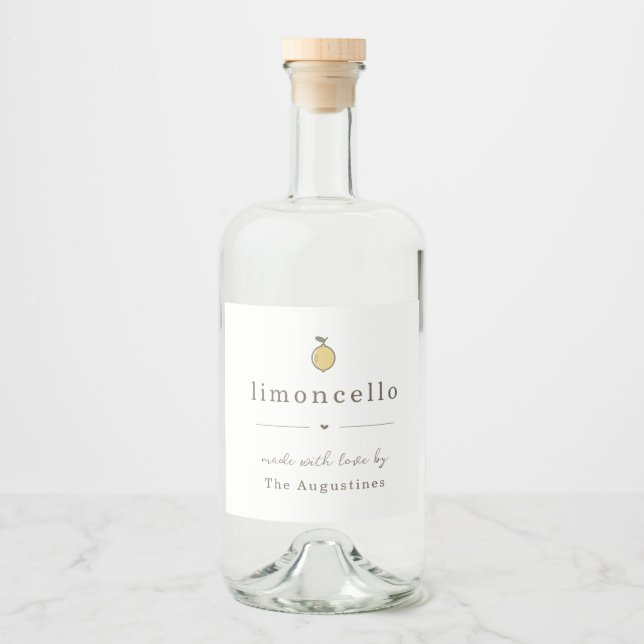 Large Homemade Limoncello Gift Label (Front)