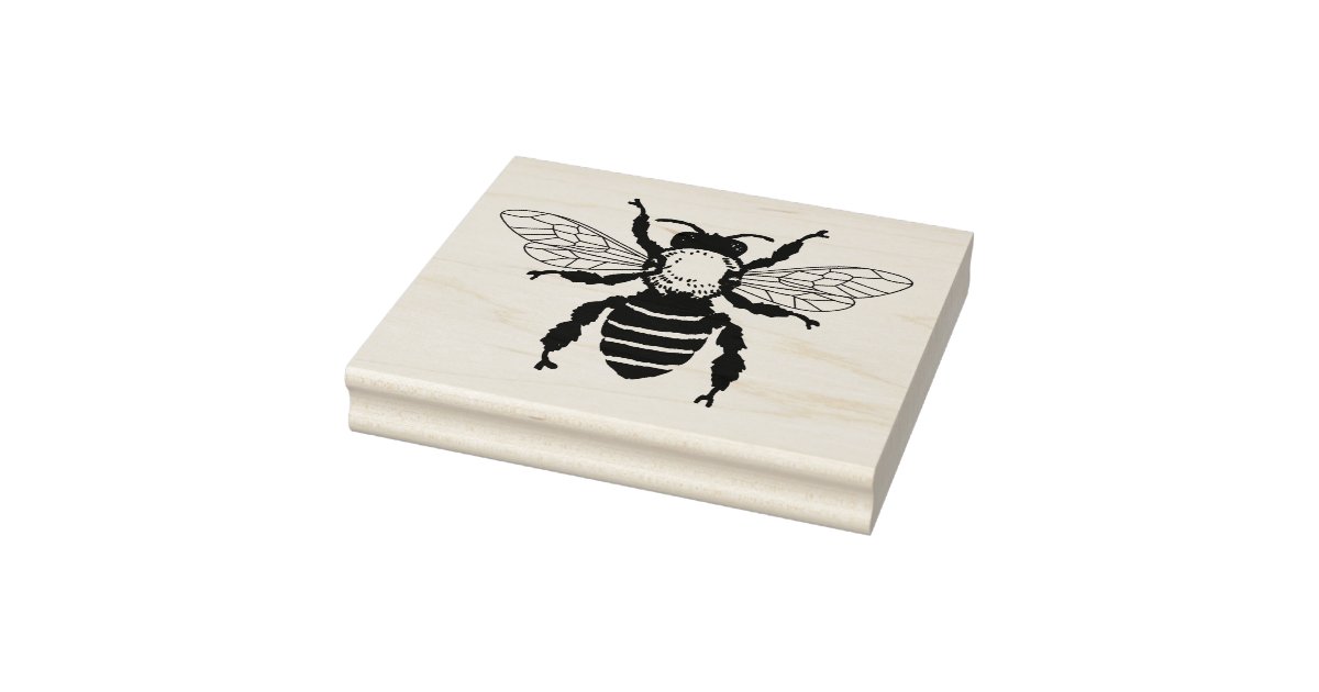 Large Honey Bee Rubber Stamp