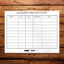Large Horse Barn Feed Chart Equine Care Chart Dry Erase Board