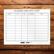 Large Horse Barn Feed Chart Equine Care Chart Dry Erase Board at Zazzle