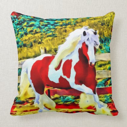 Large Horse Decorative Decor Western Equestrian Throw Pillow