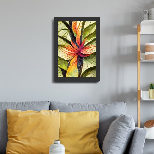 Large Hosta Flower Framed Art (Living Room 3)
