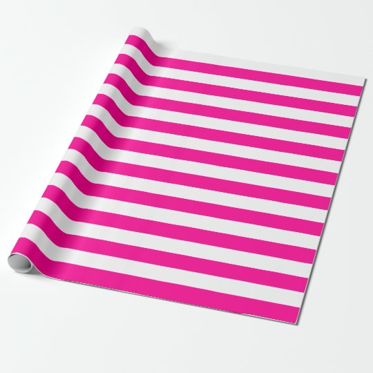hot pink and white striped wrapping paper