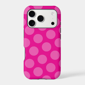 Large Hot Pink Monotone Polka Dot Pattern Iphone 18 Pro Case