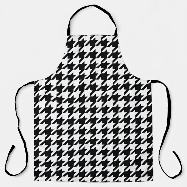 Large Houndstooth Pattern Cooking Apron (Front)