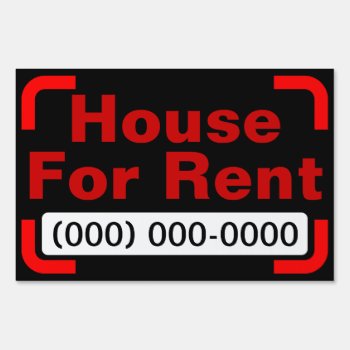Large House For Rent Yard Sign by StormythoughtsGifts at Zazzle