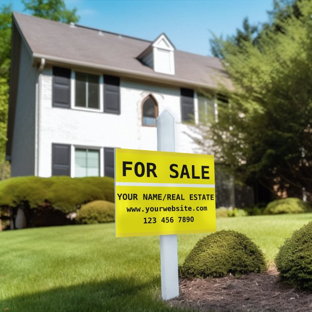 Large house for sale Real Estate Property Sign (for sale real estfor sale real estate yellow signate yellow sign)