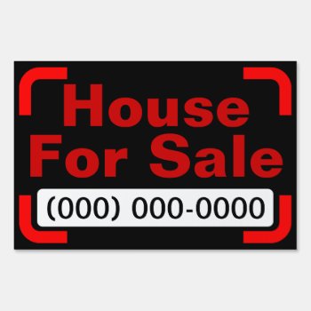 Large House For Sale Yard Sign by StormythoughtsGifts at Zazzle
