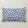 Large Indigo/Blue Watercolor Polka Dot Pattern Lumbar Pillow