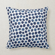 Large Indigo/Blue Watercolor Polka Dot Pattern