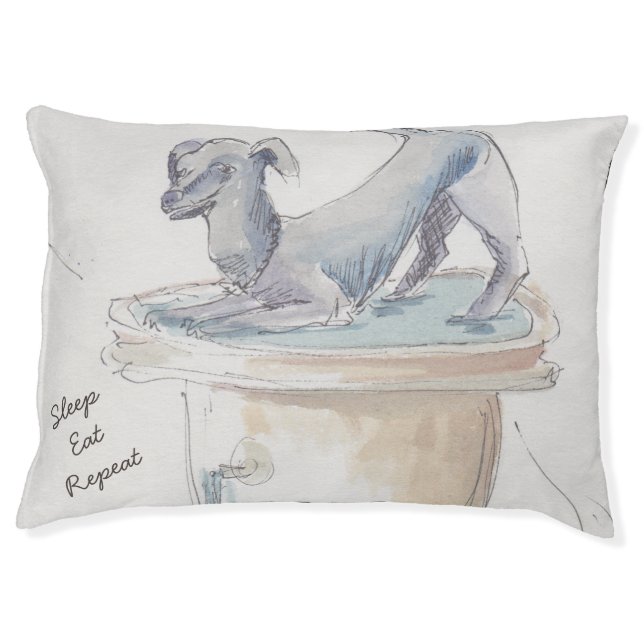 Large Indoor Dog Bed "Sleep Eat Repeat (Front)