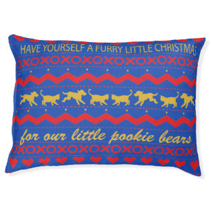 Large Indoor Pet Bed "Furry Little Christmas"