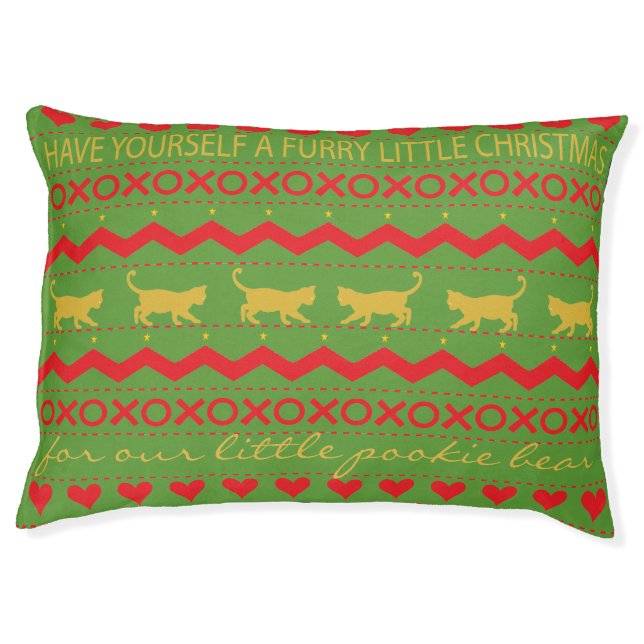 Large Indoor Pet/Cat Bed "Furry Little Christmas" (Front)