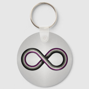 Large Infinity Vector Symbol Striped with Asexual Keychain