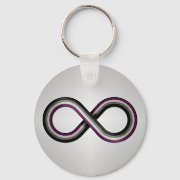 Large Infinity Vector Symbol Striped With Asexual  Keychain by LiveLoudGraphics at Zazzle