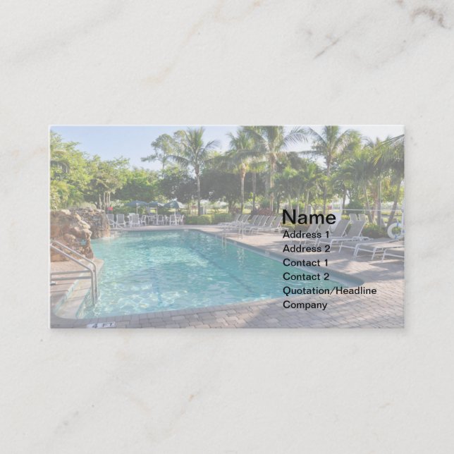 large inground swimming pool business card (Front)
