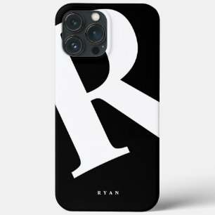 Large Initial Modern Typography Black iPhone 13 Pro Max Case