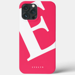 Large Initial   Modern Typography   Pink iPhone 13 Pro Max Case
