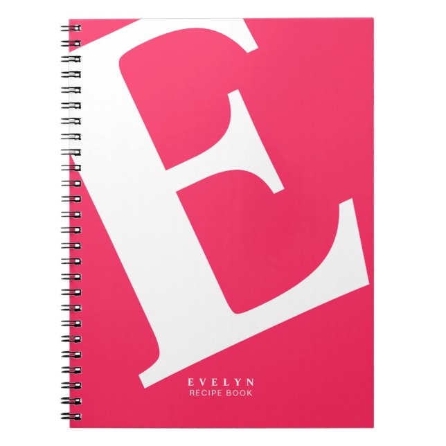 Large Initial | Modern Typography | Pink Notebook (Front)