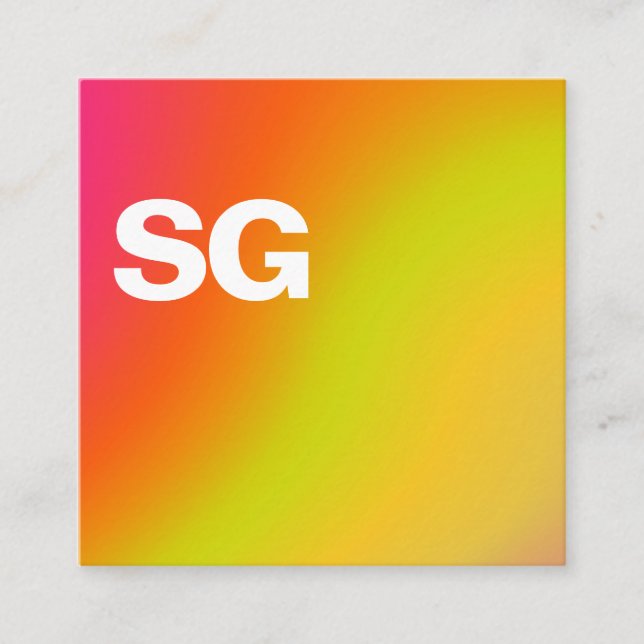 Large Initials - Square - Soft Colors Business Card (Front)